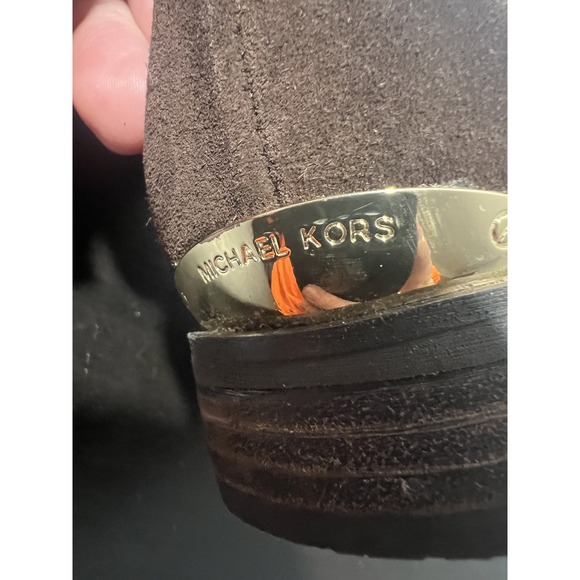 Michael Kors Women's US 10 Brown Suede Ankle Boots Booties Pull On Tassel Gold - Picture 5 of 6